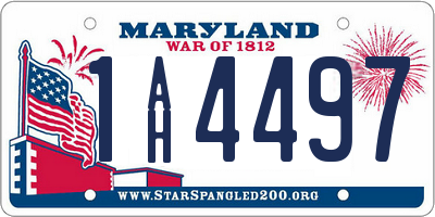 MD license plate 1AH4497