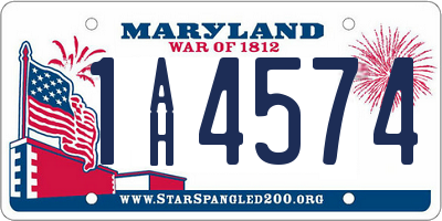 MD license plate 1AH4574