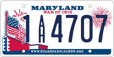 MD license plate 1AH4707