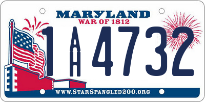 MD license plate 1AH4732