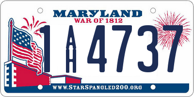 MD license plate 1AH4737