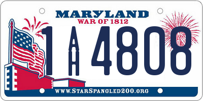 MD license plate 1AH4808