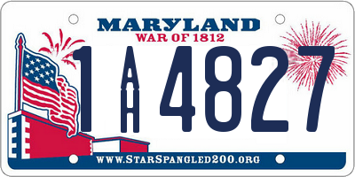 MD license plate 1AH4827