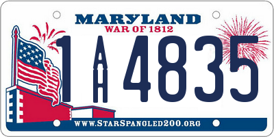 MD license plate 1AH4835