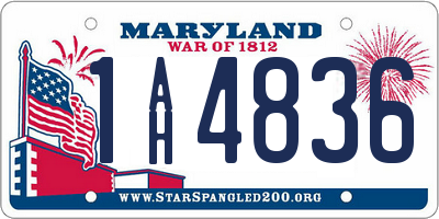 MD license plate 1AH4836