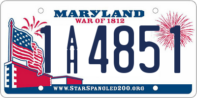 MD license plate 1AH4851