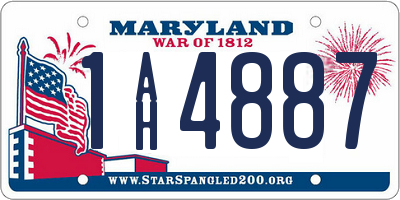 MD license plate 1AH4887