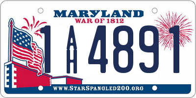 MD license plate 1AH4891