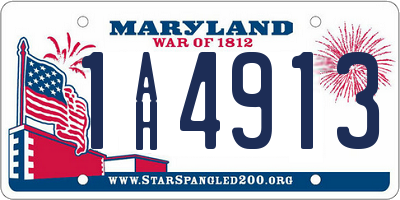 MD license plate 1AH4913