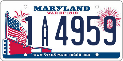 MD license plate 1AH4959