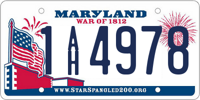 MD license plate 1AH4978