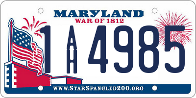 MD license plate 1AH4985
