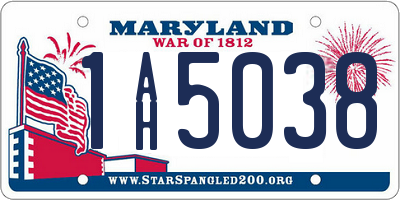 MD license plate 1AH5038