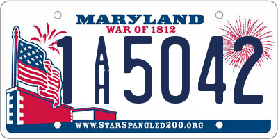 MD license plate 1AH5042