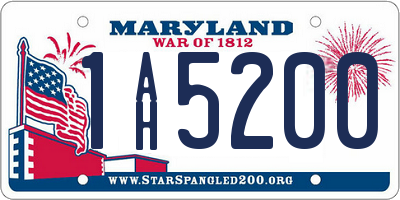 MD license plate 1AH5200