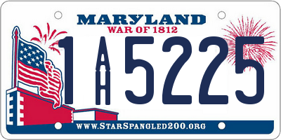 MD license plate 1AH5225