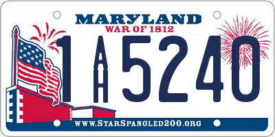 MD license plate 1AH5240