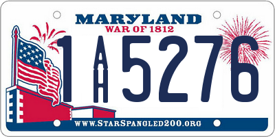 MD license plate 1AH5276