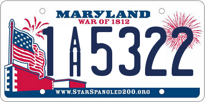 MD license plate 1AH5322