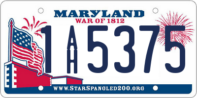 MD license plate 1AH5375
