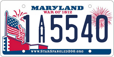 MD license plate 1AH5540