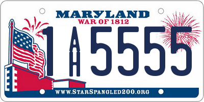 MD license plate 1AH5555