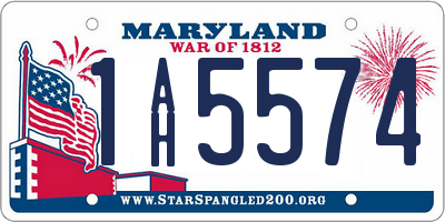 MD license plate 1AH5574