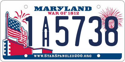 MD license plate 1AH5738