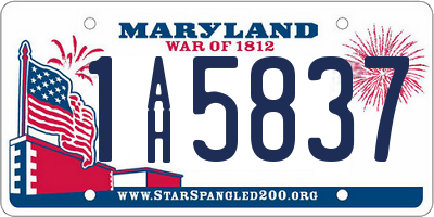 MD license plate 1AH5837