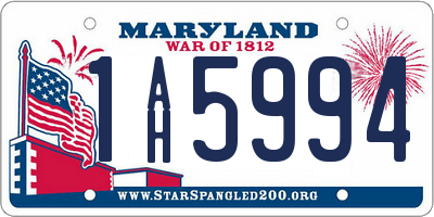 MD license plate 1AH5994
