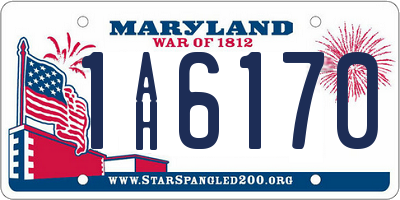 MD license plate 1AH6170