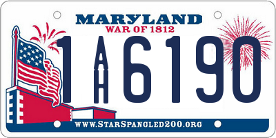 MD license plate 1AH6190