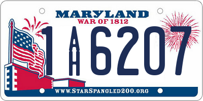 MD license plate 1AH6207