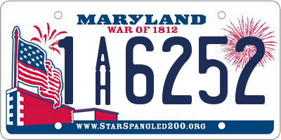 MD license plate 1AH6252