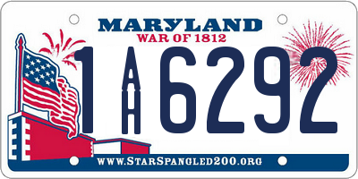 MD license plate 1AH6292