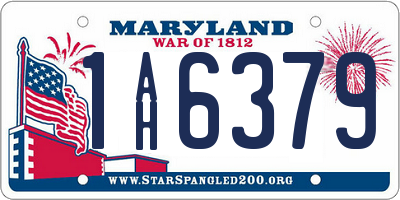 MD license plate 1AH6379