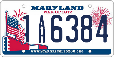 MD license plate 1AH6384