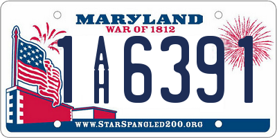 MD license plate 1AH6391