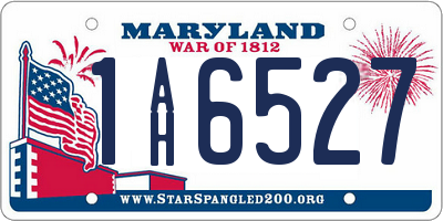 MD license plate 1AH6527