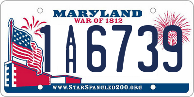 MD license plate 1AH6739