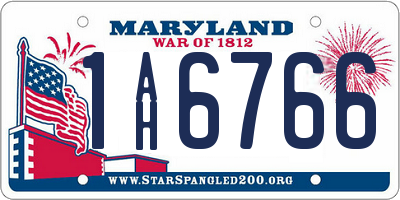 MD license plate 1AH6766