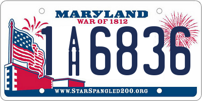 MD license plate 1AH6836
