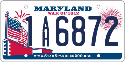 MD license plate 1AH6872