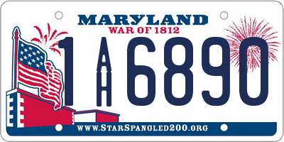 MD license plate 1AH6890