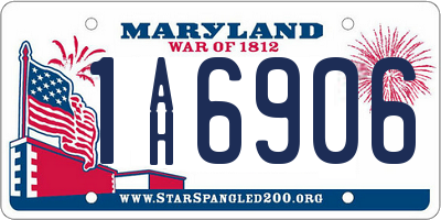 MD license plate 1AH6906