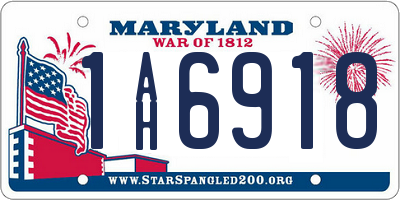 MD license plate 1AH6918