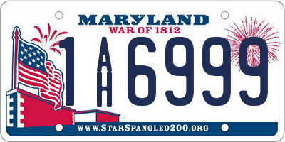MD license plate 1AH6999