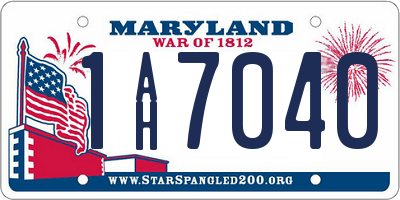 MD license plate 1AH7040