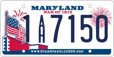 MD license plate 1AH7150