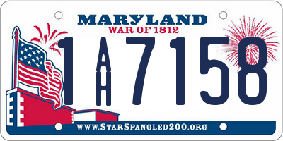 MD license plate 1AH7158